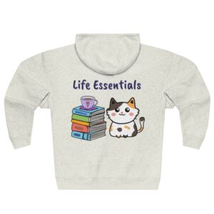 Coffee, Cats, and Books Premium Full Zip Hoodie