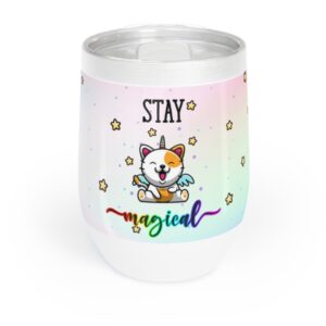 Stay Magical Cat Wine Tumbler