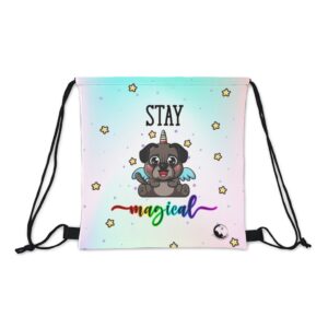 Stay Magical Pug Drawstring Bag